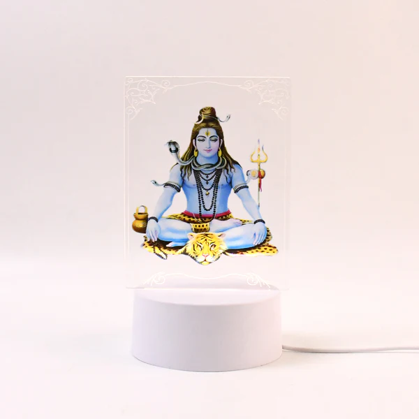 3D Lord Shiva Frame with Soft White LED Light for Home Decor