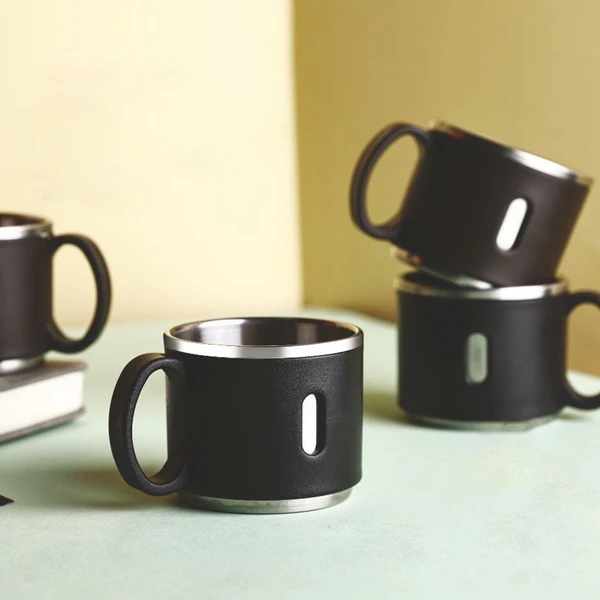 Apex Stainless Steel Desk Mug Set of 6
