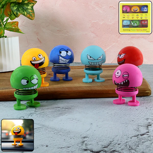Spring Emoji Bobble Head Dolls Set of 6