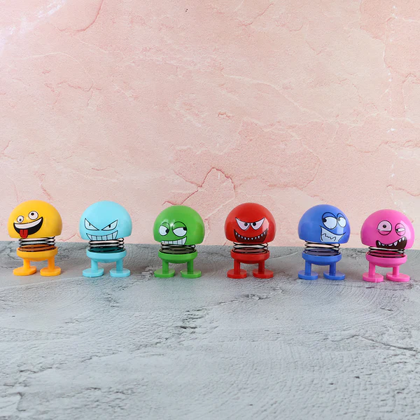Spring Emoji Bobble Head Dolls Set of 6