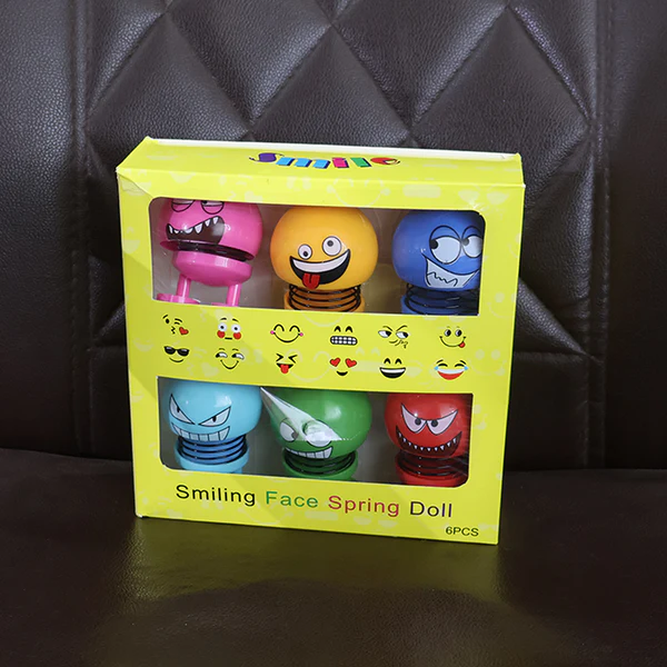 Spring Emoji Bobble Head Dolls Set of 6