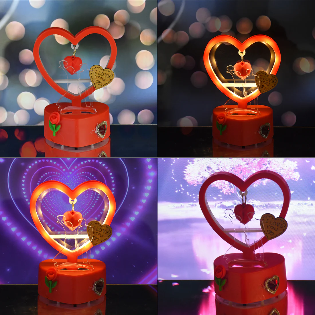 Romantic Heart Shaped LED Light Showpiece