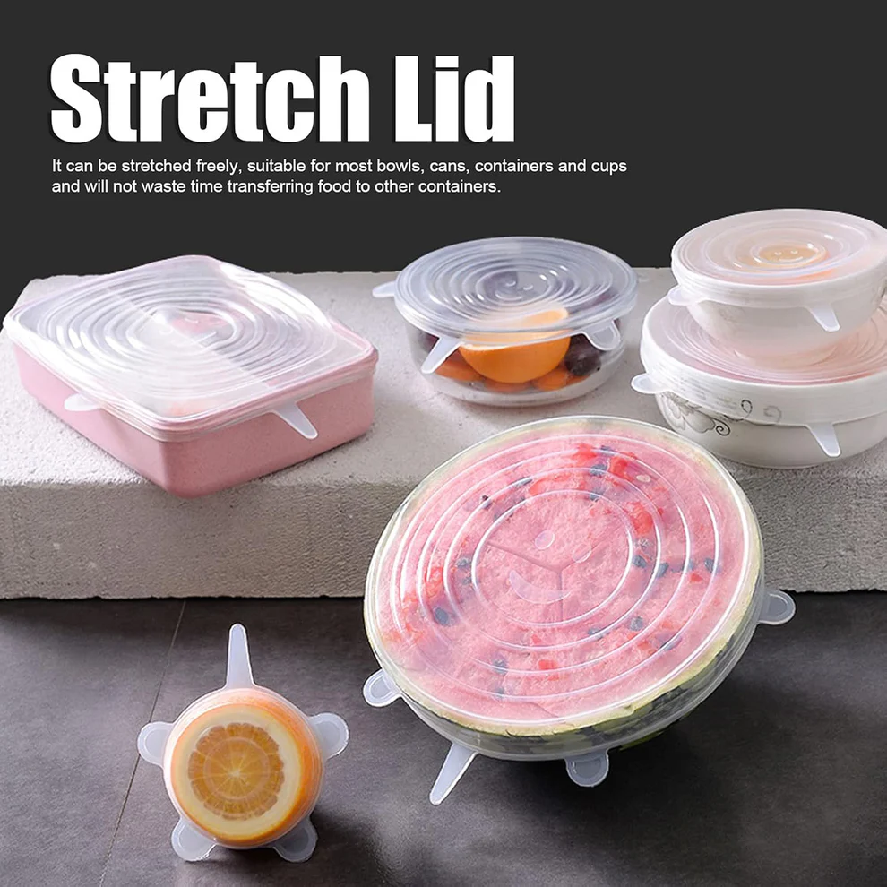 Reusable Silicone Stretch Food Covers Set of 6