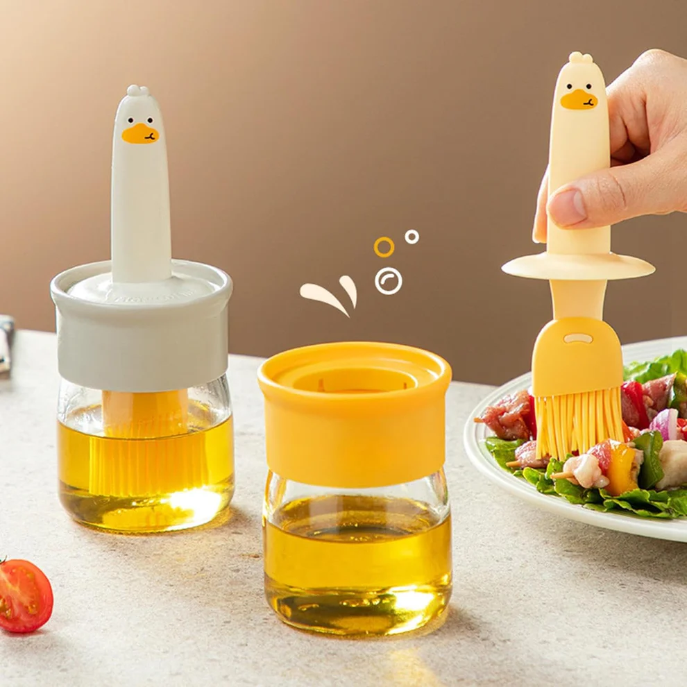 2 In 1 Oil Dispenser Bottle With Silicone Brush