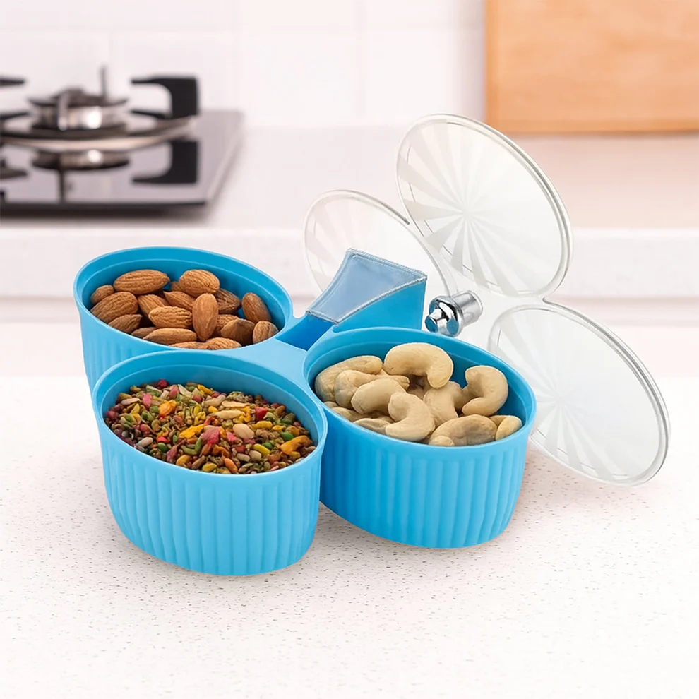 3 Compartment Revolving Dry Fruit Box