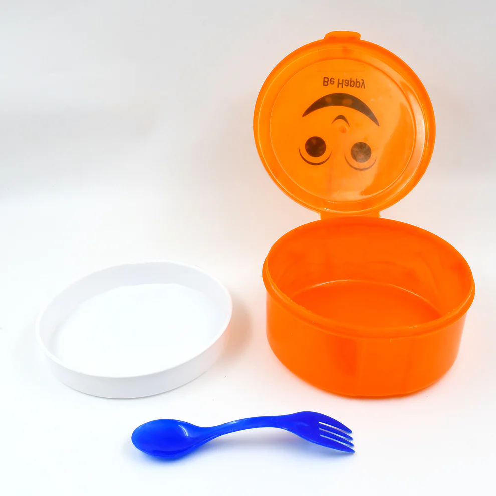 Smily Plastic Lunch Box With Spoon