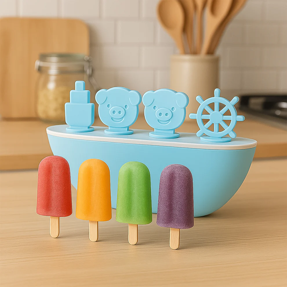 Creative Boat Shape Ice Cream Mold with Piggy