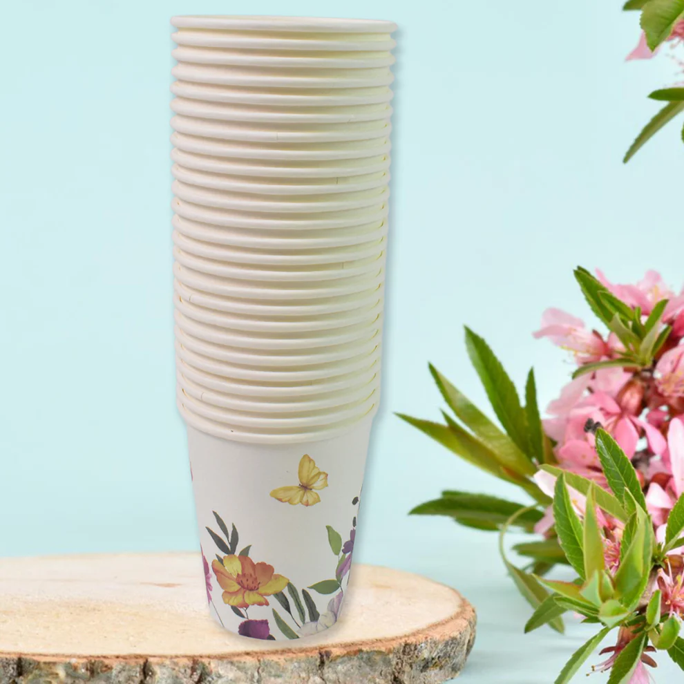 Disposable Paper Tea And Coffee Cups Set of 24