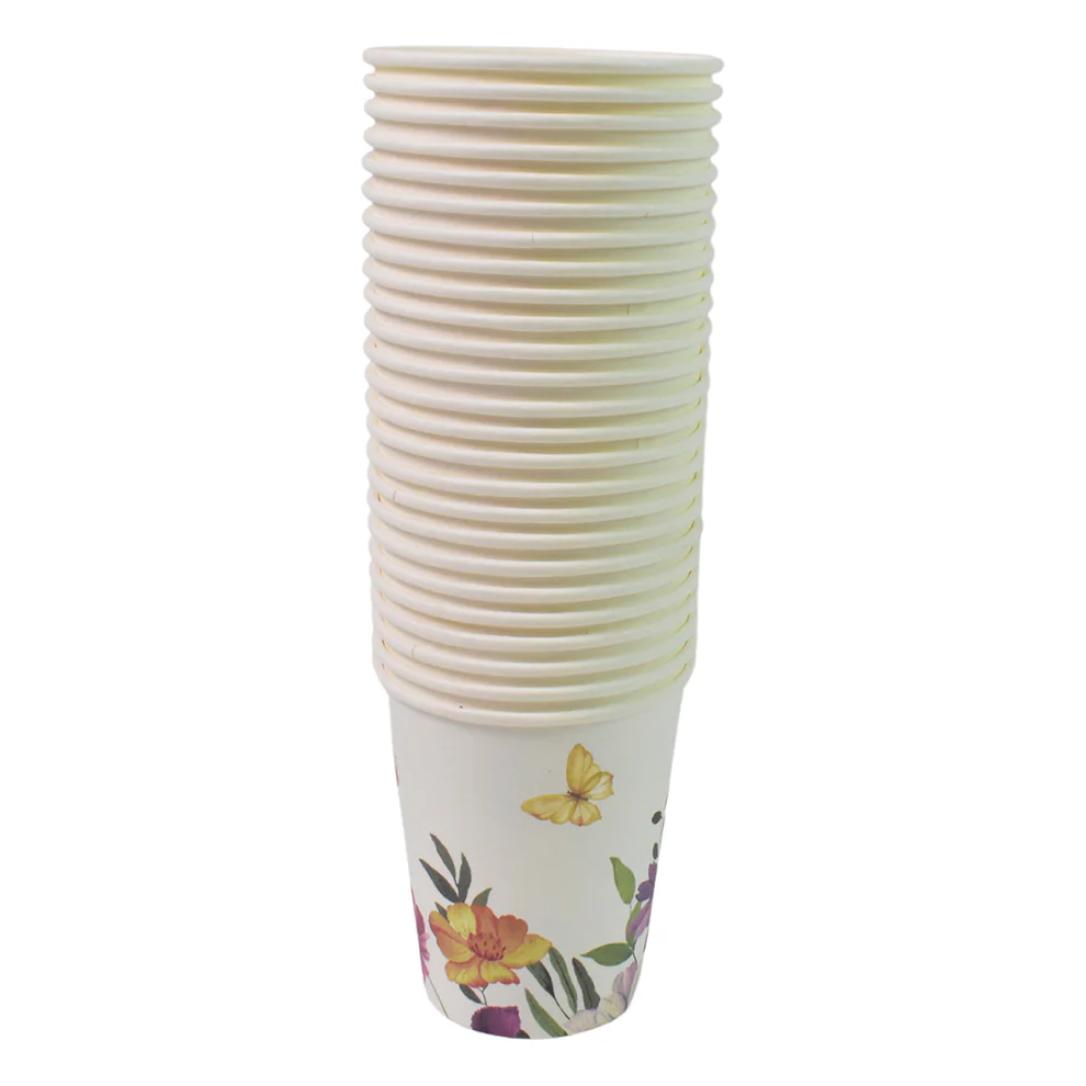 Disposable Paper Tea And Coffee Cups Set of 24