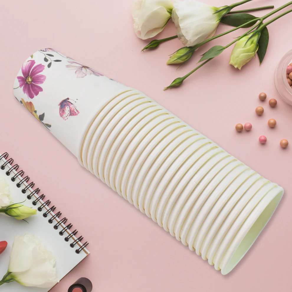 Disposable Paper Tea And Coffee Cups Set of 24