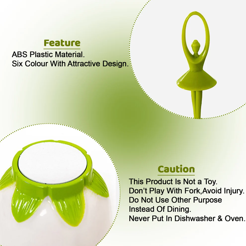 Dancing Doll Fruit Fork Set With Stand