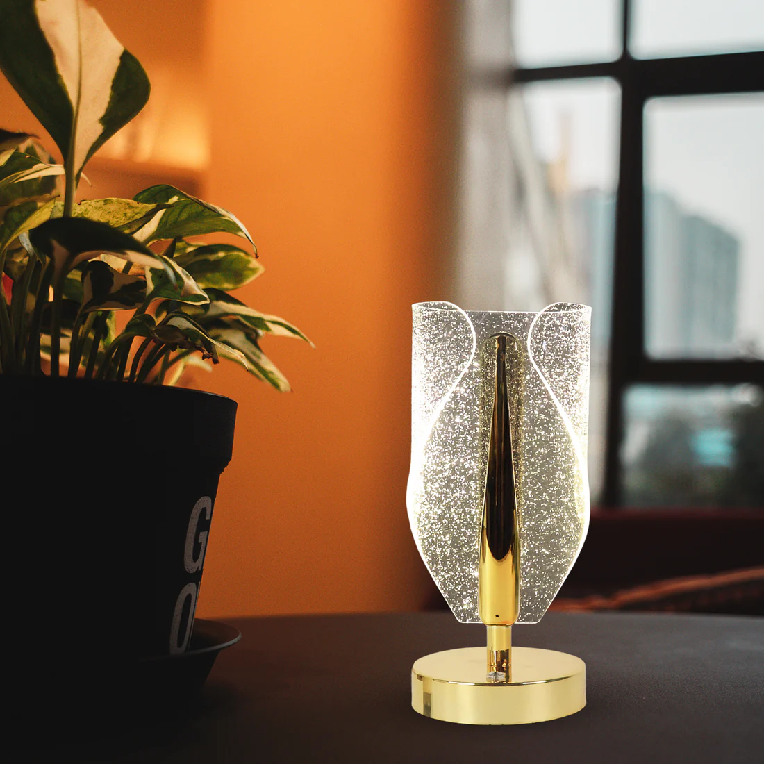 Luxury Crystal Table Lamp with USB Charging Touch Control