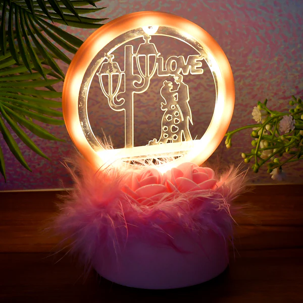 Romantic Round Love Couple Decorative Ho...