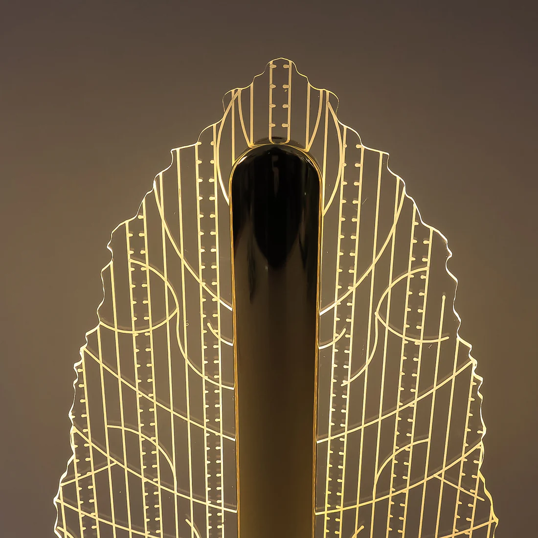 Elegant Plastic LED Table Lamp with Leaf Design Shade