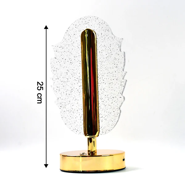 Elegant Feather Shape Crystal Table Lamp