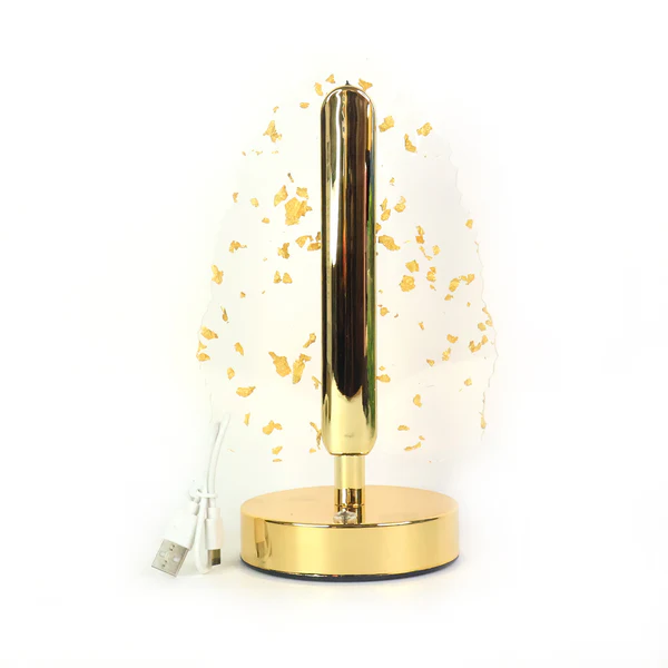 Premium Golden Crystal Leaf Shape LED Table Lamp