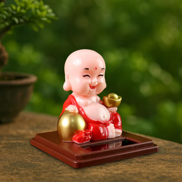 Solar Powered Moving Head Buddha Car Ornament