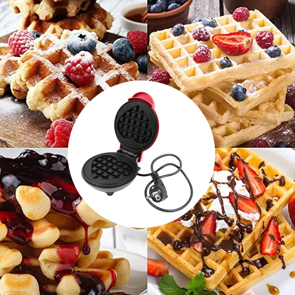 Mini Waffle Maker Machine Non Stick Easy Clean Design