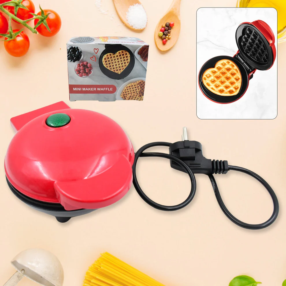 Mini Waffle Maker Machine Non Stick Easy Clean Design