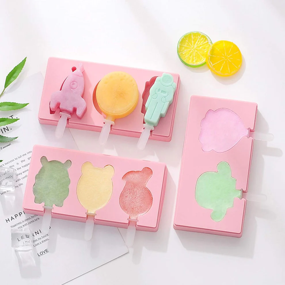 Silicone Popsicle Molds for Summer with Sticks & Lids