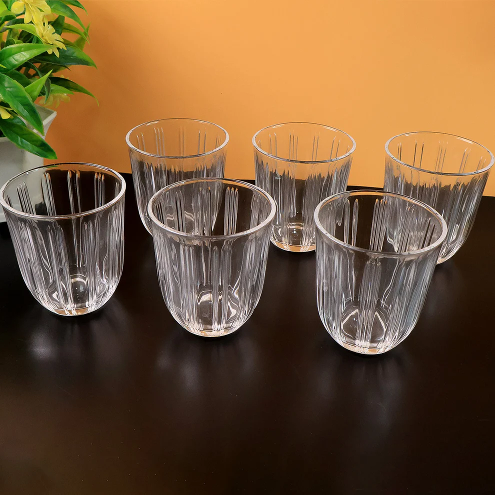Transparent Glass Tumbler Set 256ml 6 Pieces