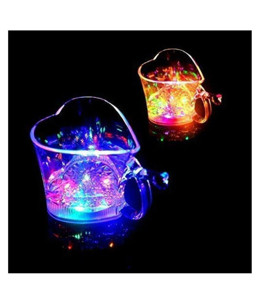 Heart Shape LED Blinking Glass Cup
