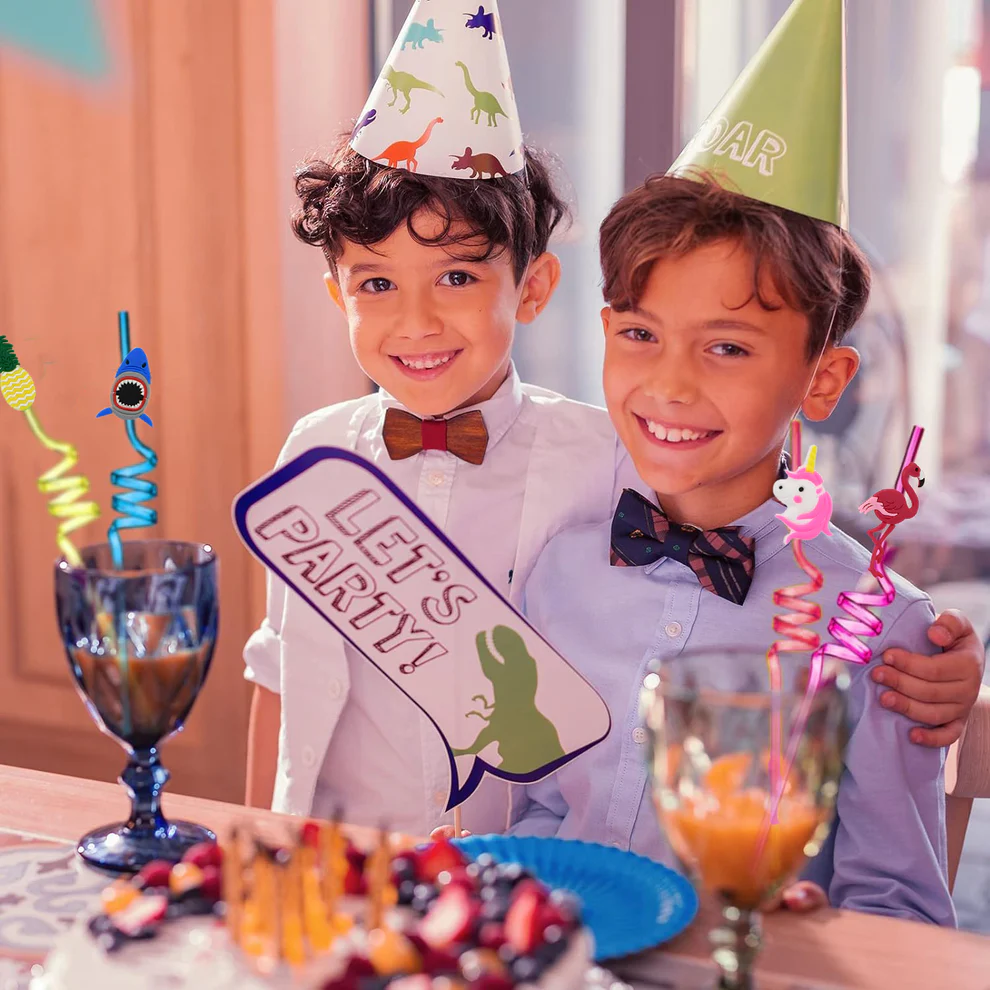 Reusable Plastic Drinking Straws Set of 12