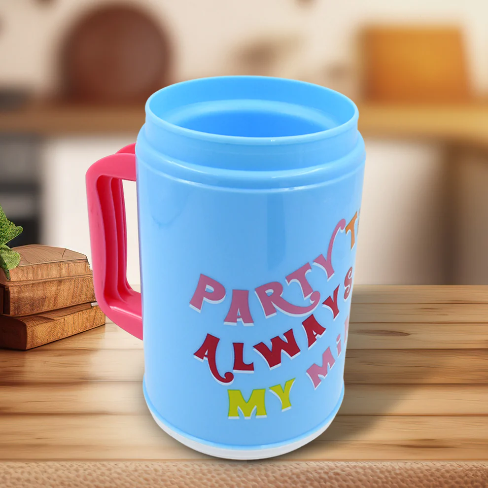Insulated Mug With Lid Handle And Straw 709ml