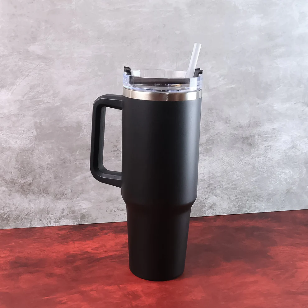 Stainless Steel Vacuum Travel Mug With Straw 1200ml