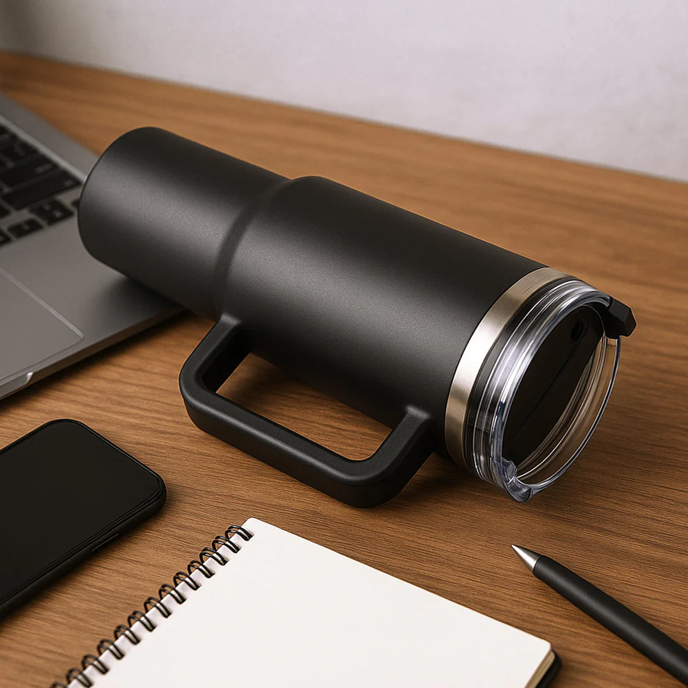 Stainless Steel Vacuum Travel Mug With Straw 1200ml