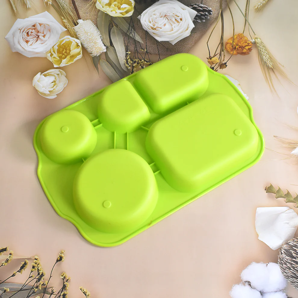 5 Compartment Square Unbreakable Plastic Food Plate