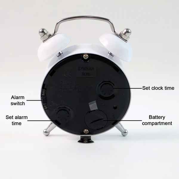 Small Twin Bell Analog Alarm Clock