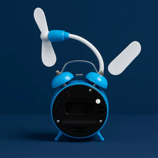 Cartoon Character Alarm Clock with Fan Dual Bell