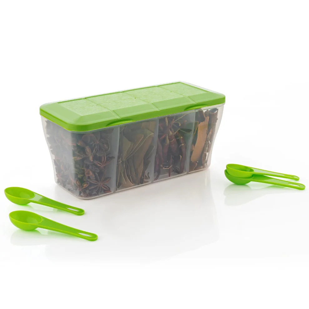 4 Section Airtight Pickle Jar with Spoons