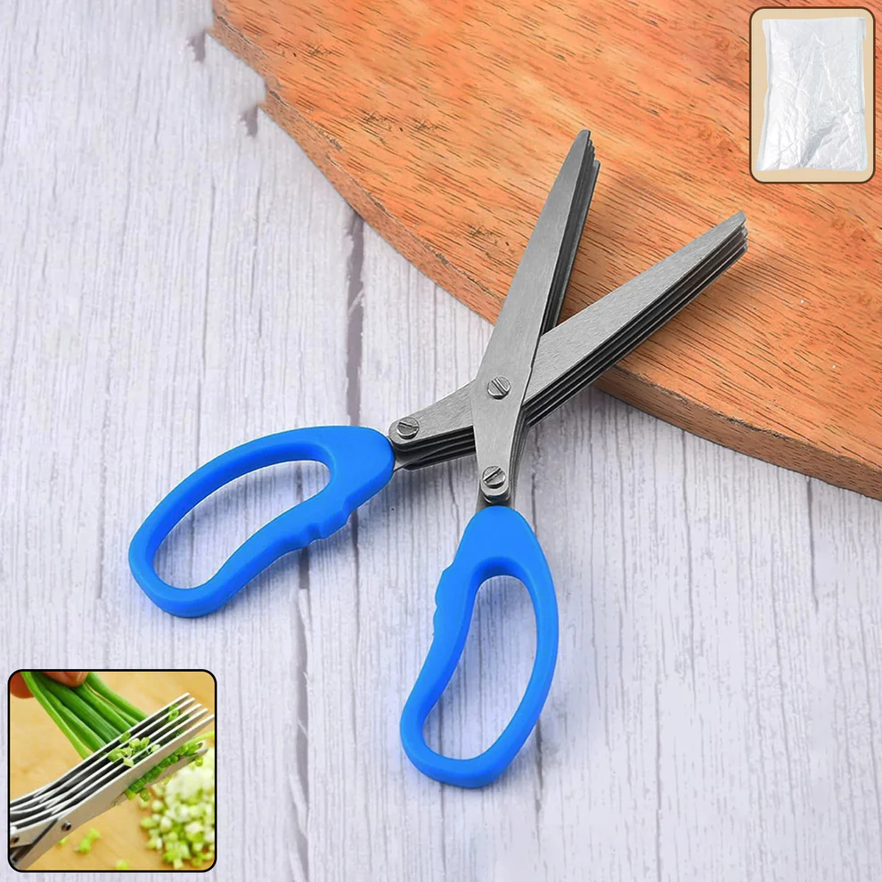 5 Blade Multipurpose Herb Scissors for K...