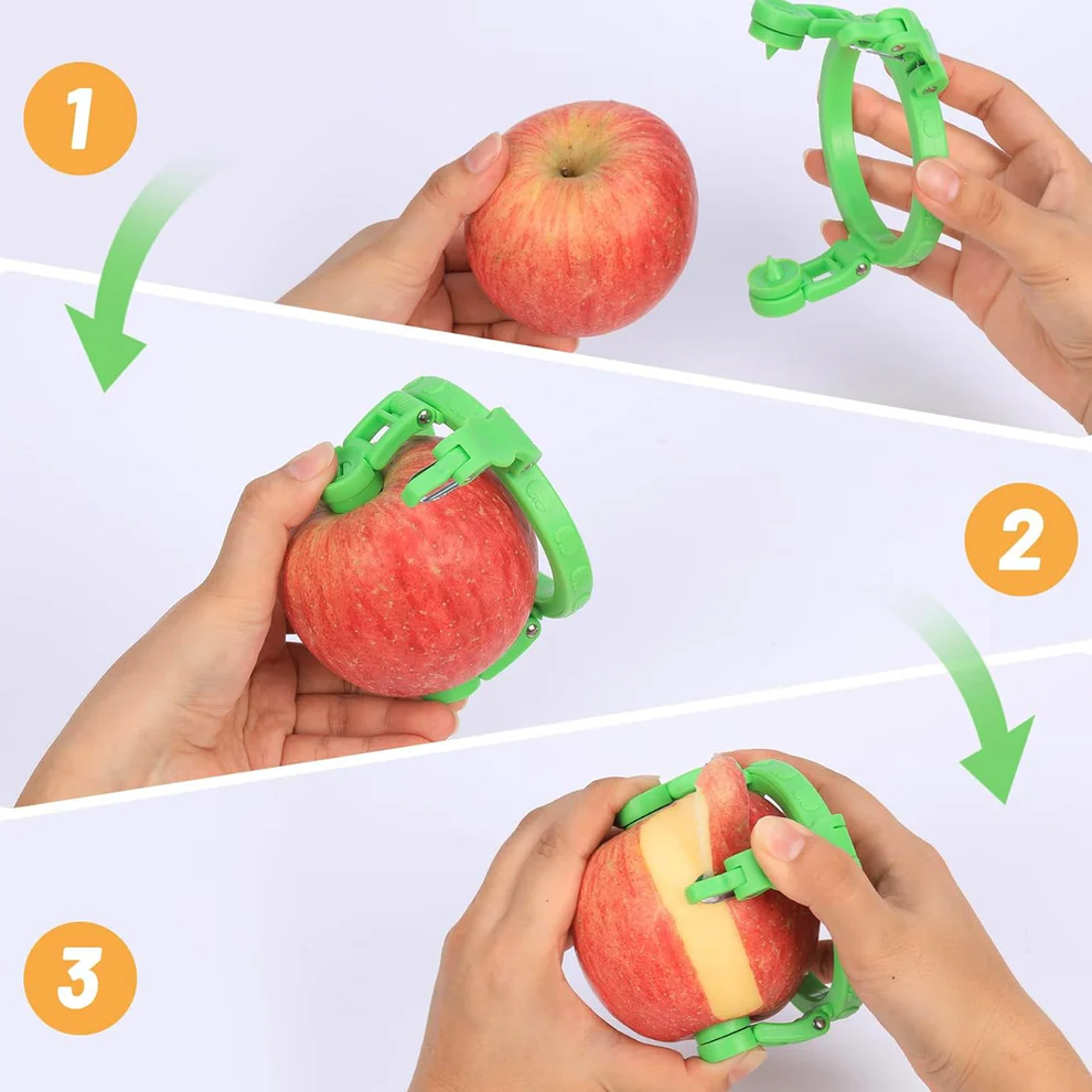 Adjustable Apple Peeler Cutter with Holder Ring Tool