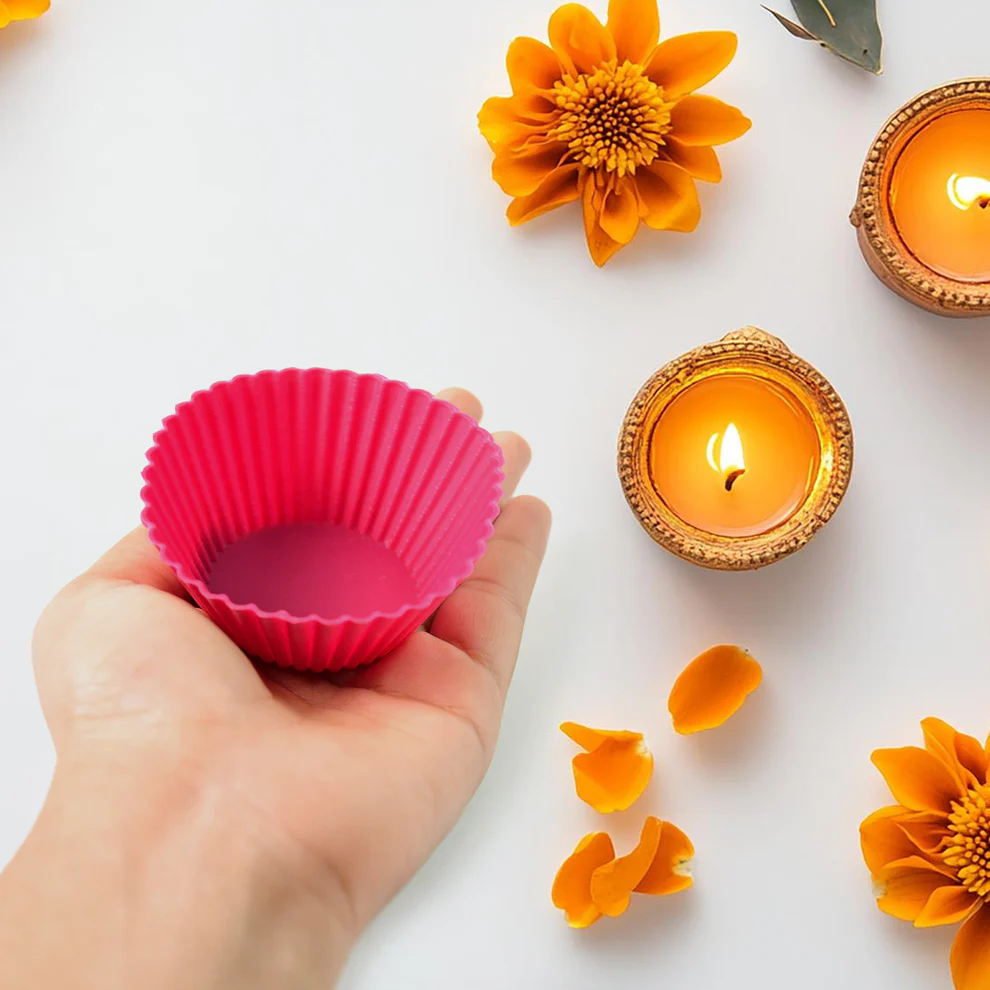 Silicone Cup Cake Baking Mould Set for Kitchen 10 Pieces