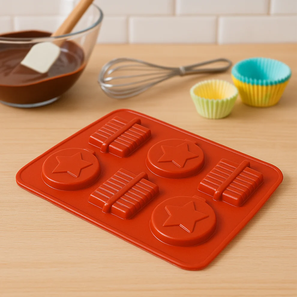 6 Cavity Silicone Mold Tray for Chocolat...
