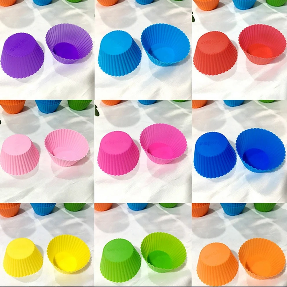 Silicone Cup Cake Baking Mould for Home Kitchen Use