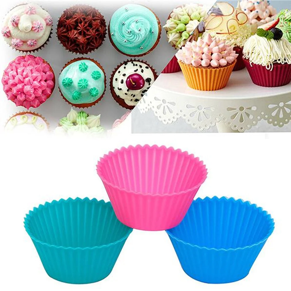 Silicone Cupcake Baking Mold Set for Cake Chocolate 6 Pc