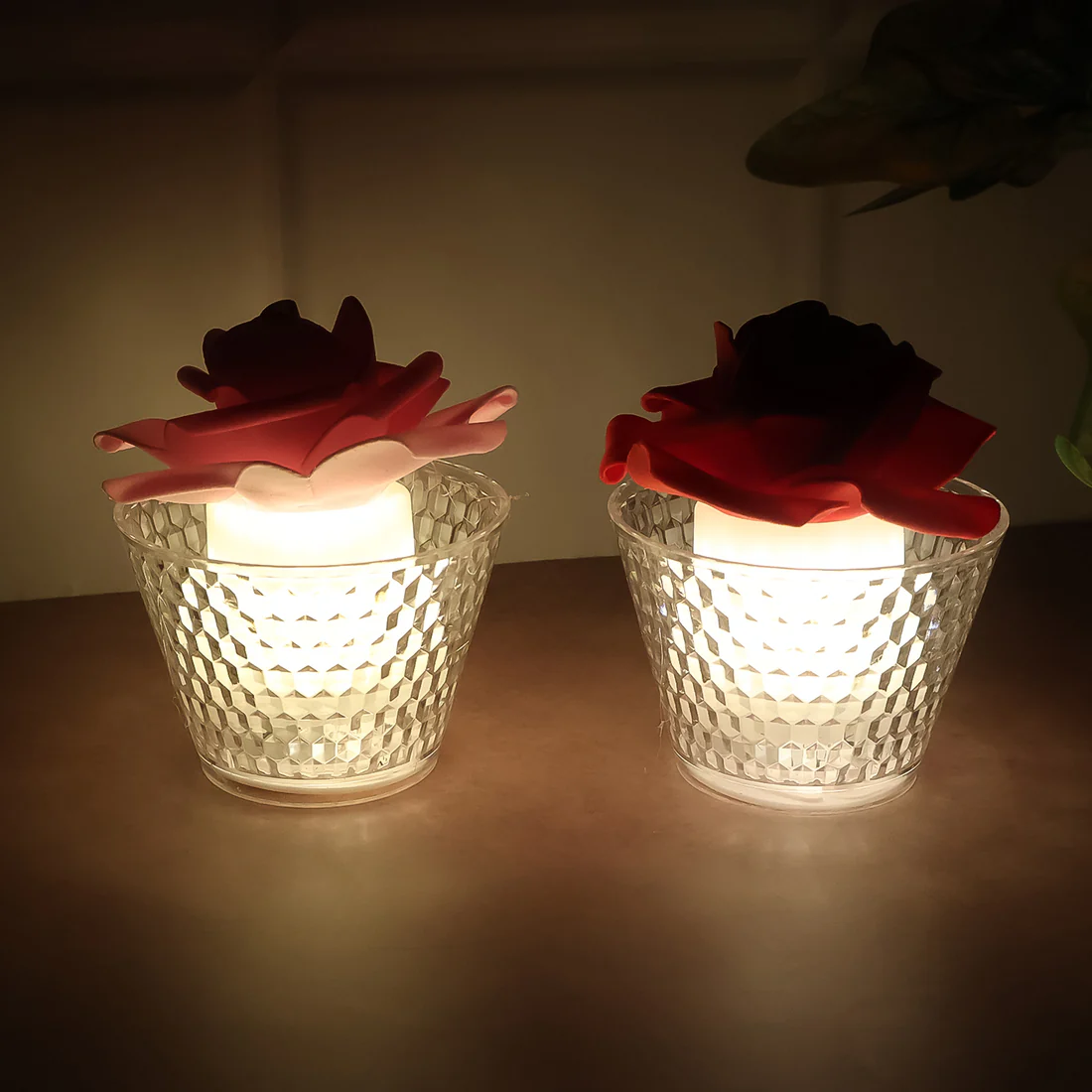 LED Rose Flower Flameless Tealight Candl...