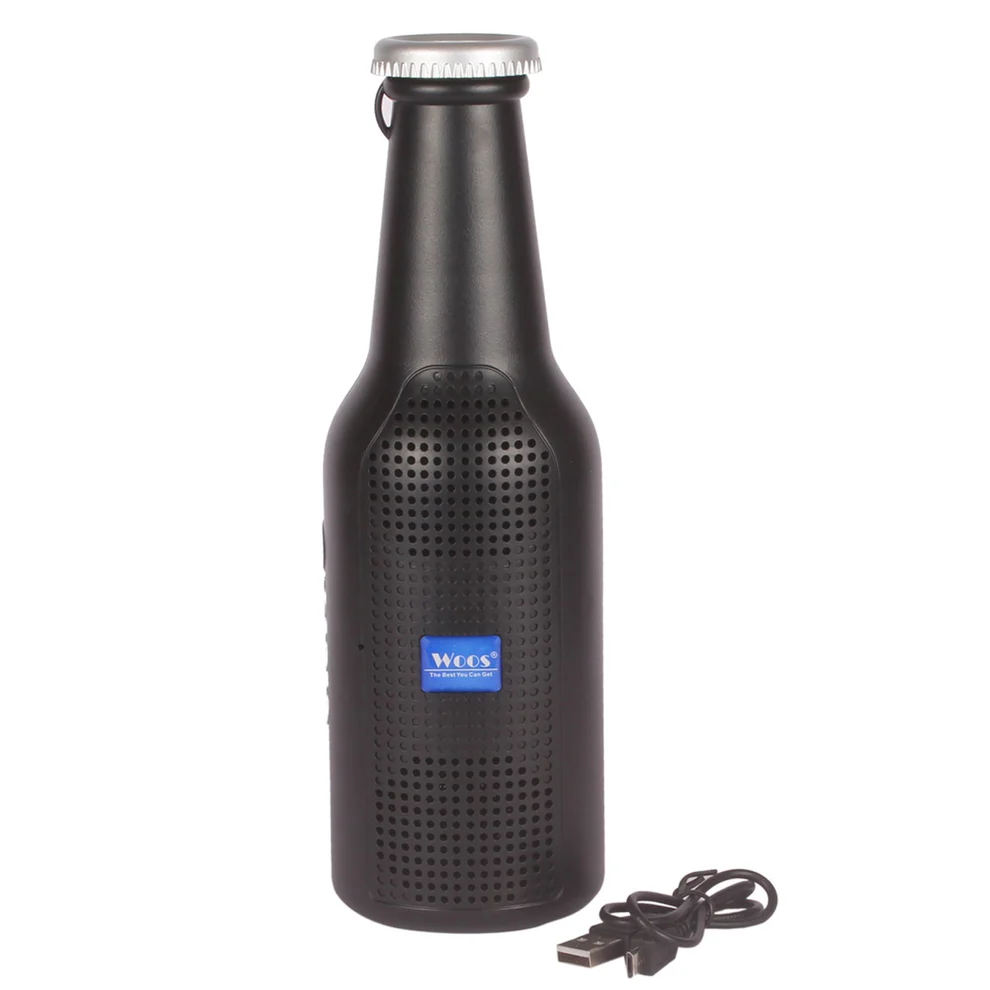 Bottle-Shaped Wireless Bluetooth Speaker with FM, USB & AUX Support