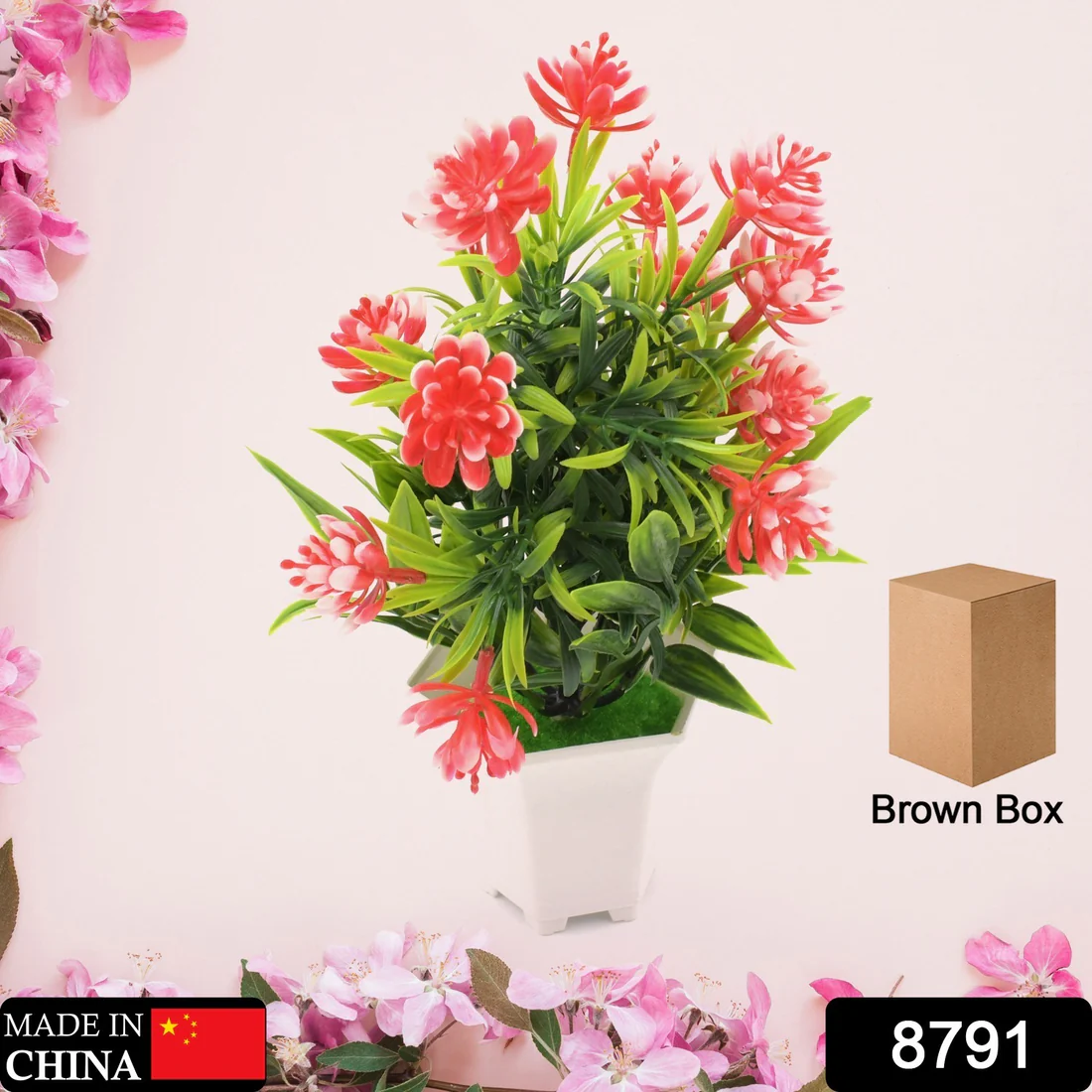 Artificial Flower Plant with Cute Pot for Decor