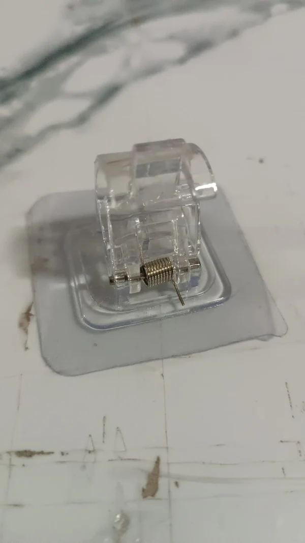 Self Adhesive Transparent Wall Clip with Spring Grip