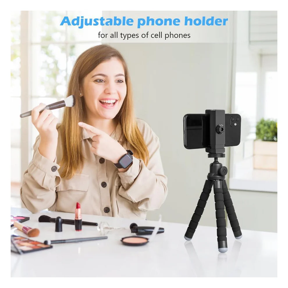 Flexible Mini Tripod Stand with Adjustable Mobile Holder