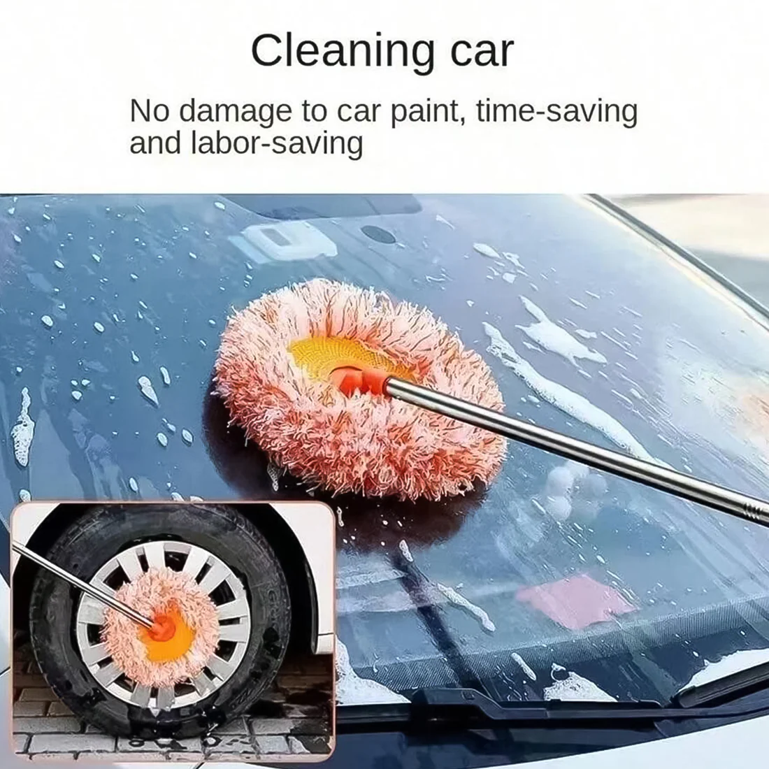 Rotatable Spin Mop Floor Cleaning Mop with 110 cm Handle