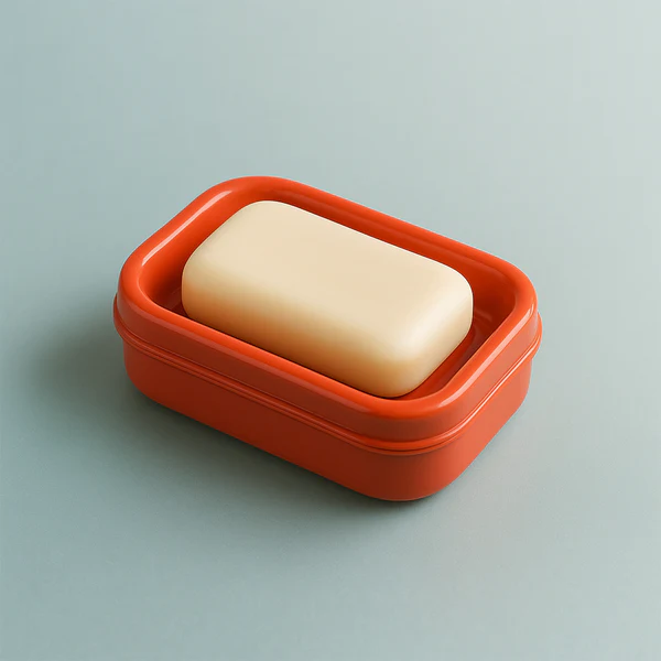 Rectangular Brick Red Plastic Soap Case