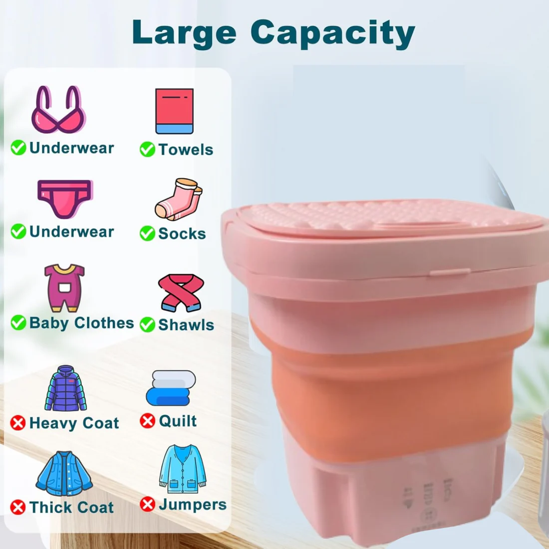 Portable Foldable Washing Machine Washer Dryer