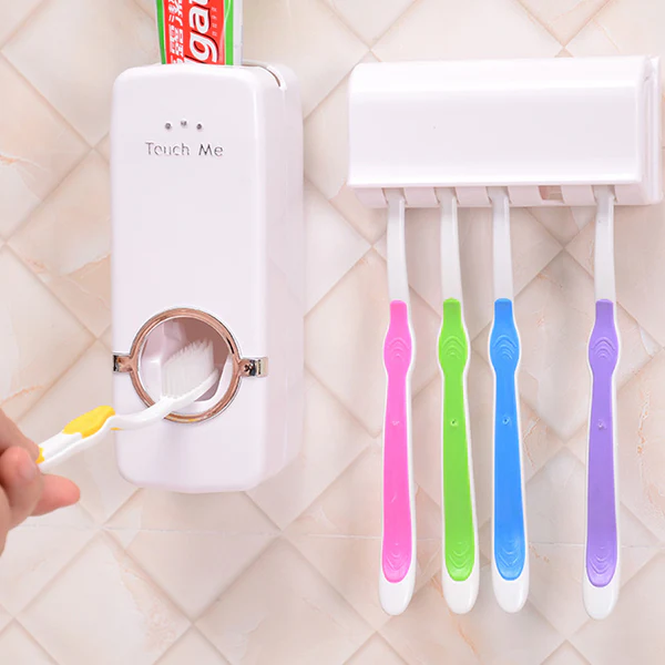 Toothpaste Dispenser with Brush Holder