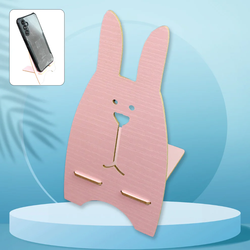 Wooden Cute Rabbit Design Mobile Phone S...